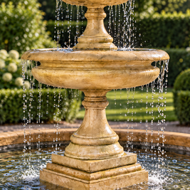 2 Tier Georgian Chalice Water Fountain 3.2m Pool Surround with underplinth
