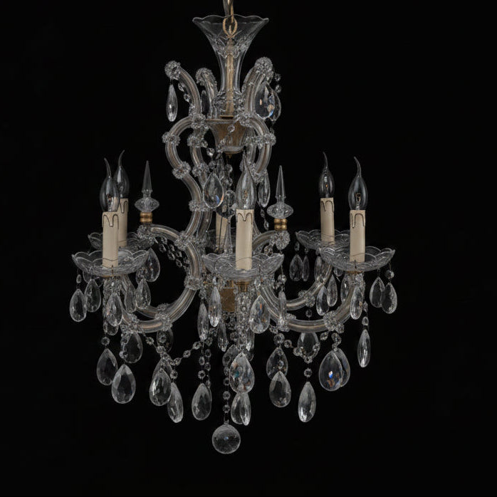 Vintage Marie Therese 6 Candle Crystal Chandelier