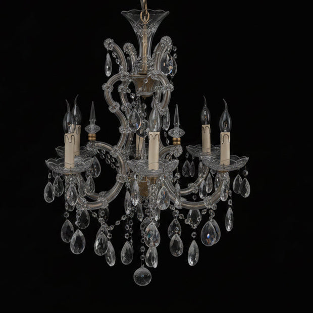 Vintage Marie Therese 6 Candle Crystal Chandelier