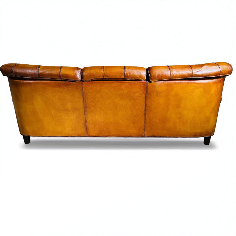 Three-Seater “Jupiter Tan Leather Sofa by Arne Norell Sweden