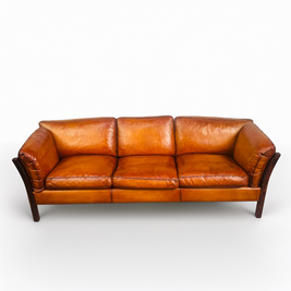 Elegant vintage Danish three-seater sofa