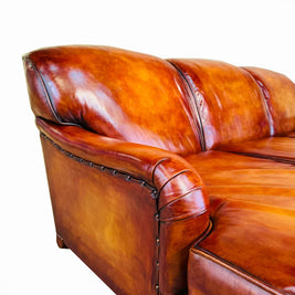 Vintage Howard & Sons 3-seater leather sofa
