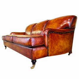 Vintage Howard & Sons 3-seater leather sofa