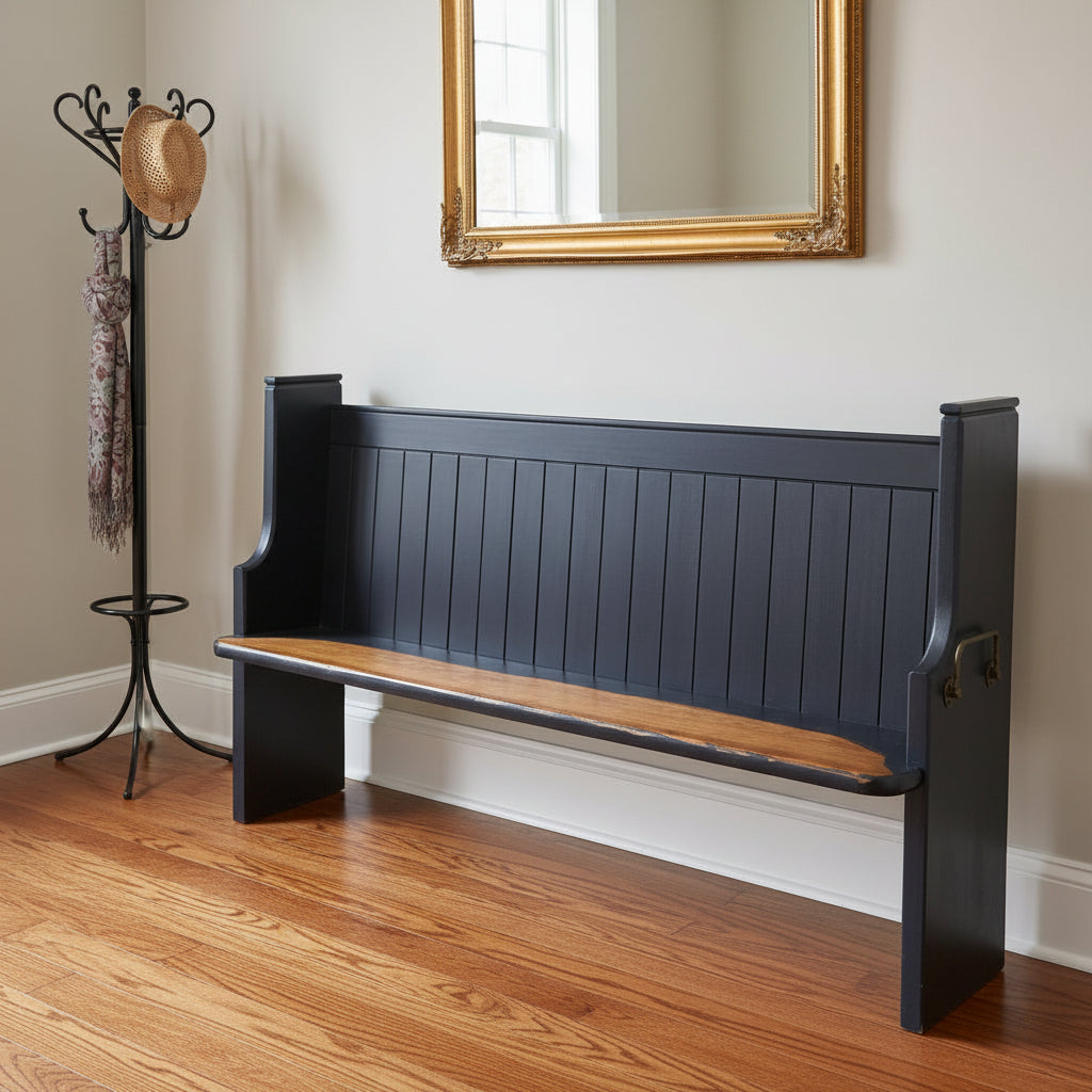 Edwardian Style Painted Pine Church Pew