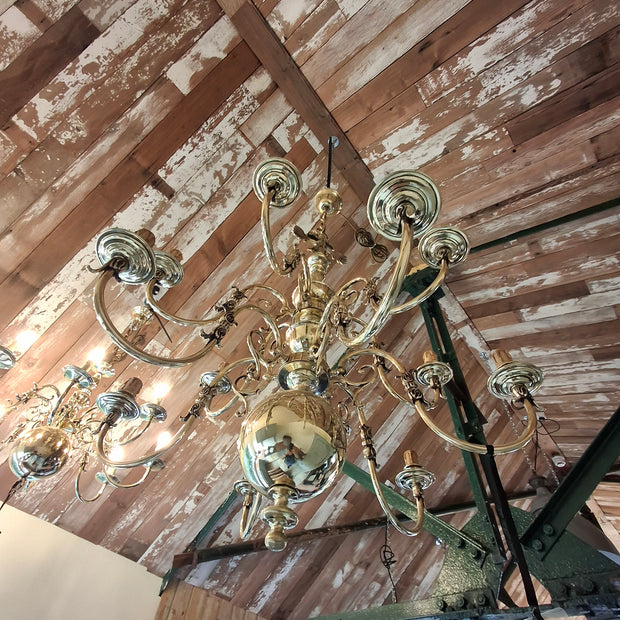Vintage Solid Flemish 12 Candle Chandelier