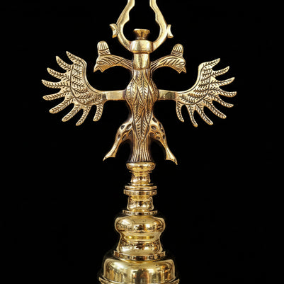Large Vintage Flemish Brass 8 Candle Chandelier