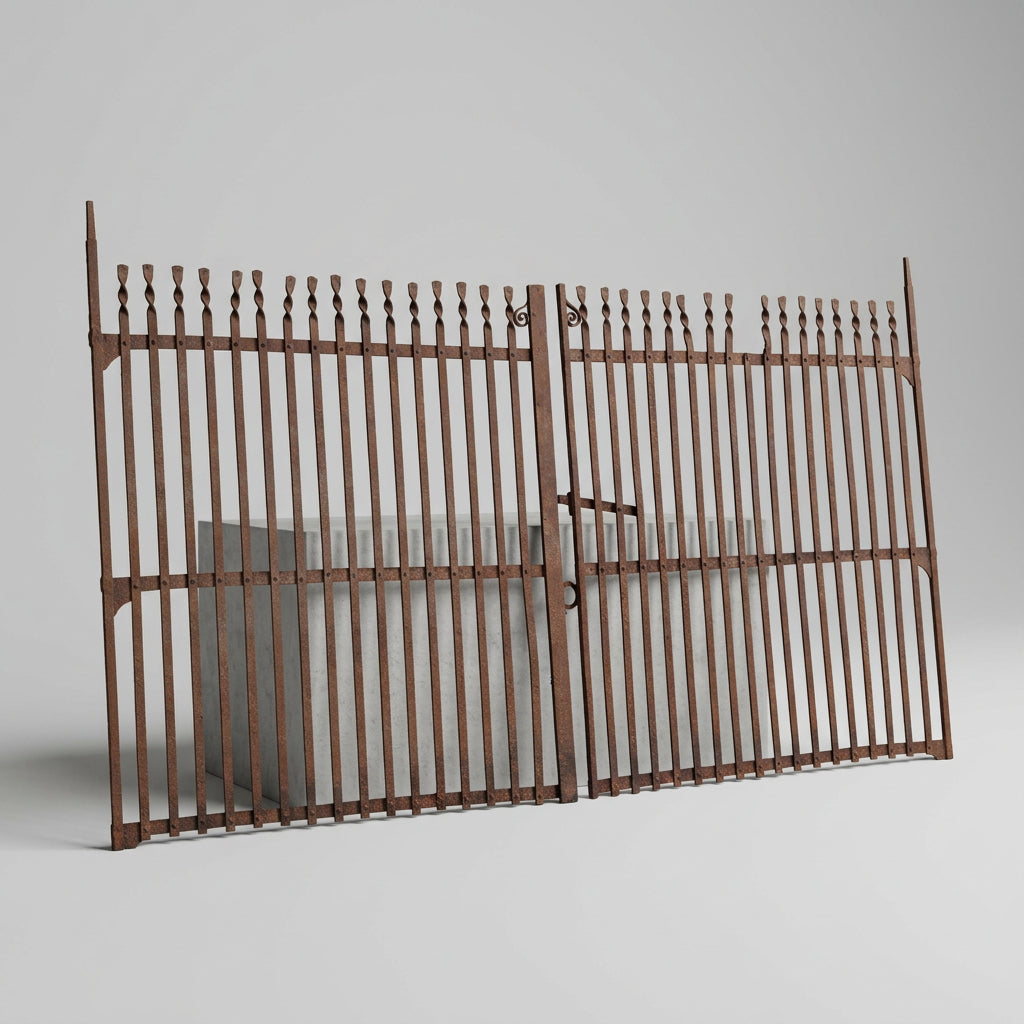 Original Irish 19th Century, Kildare Blacksmith Forged, Driveway Gates