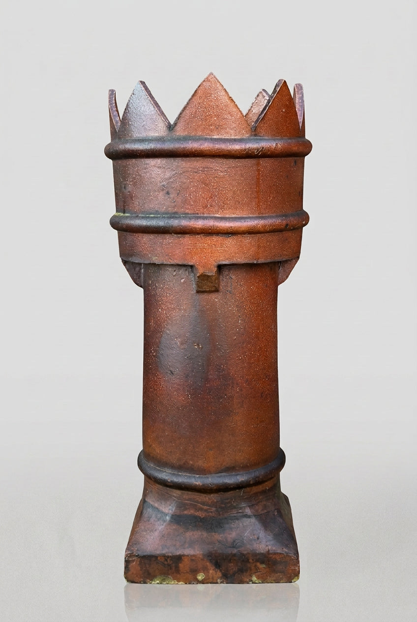 Large Salt Glazed Crown Chimney Pot