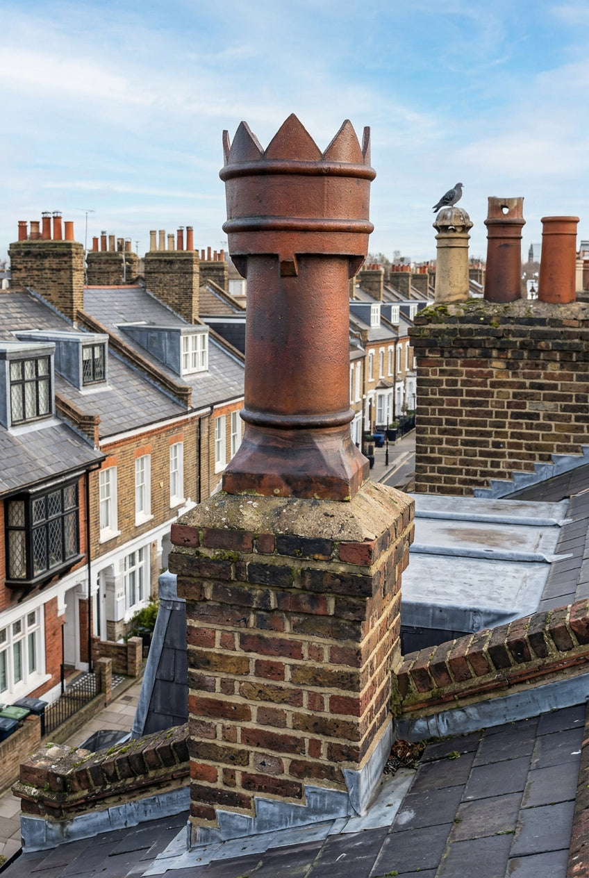 Large Salt Glazed Crown Chimney Pot
