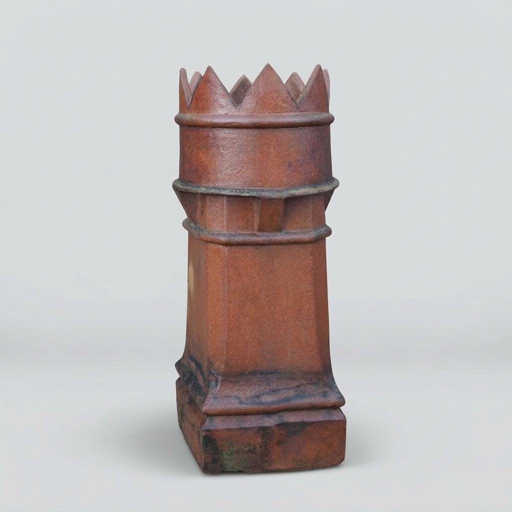 Large Salt Glazed Crown Chimney Pot