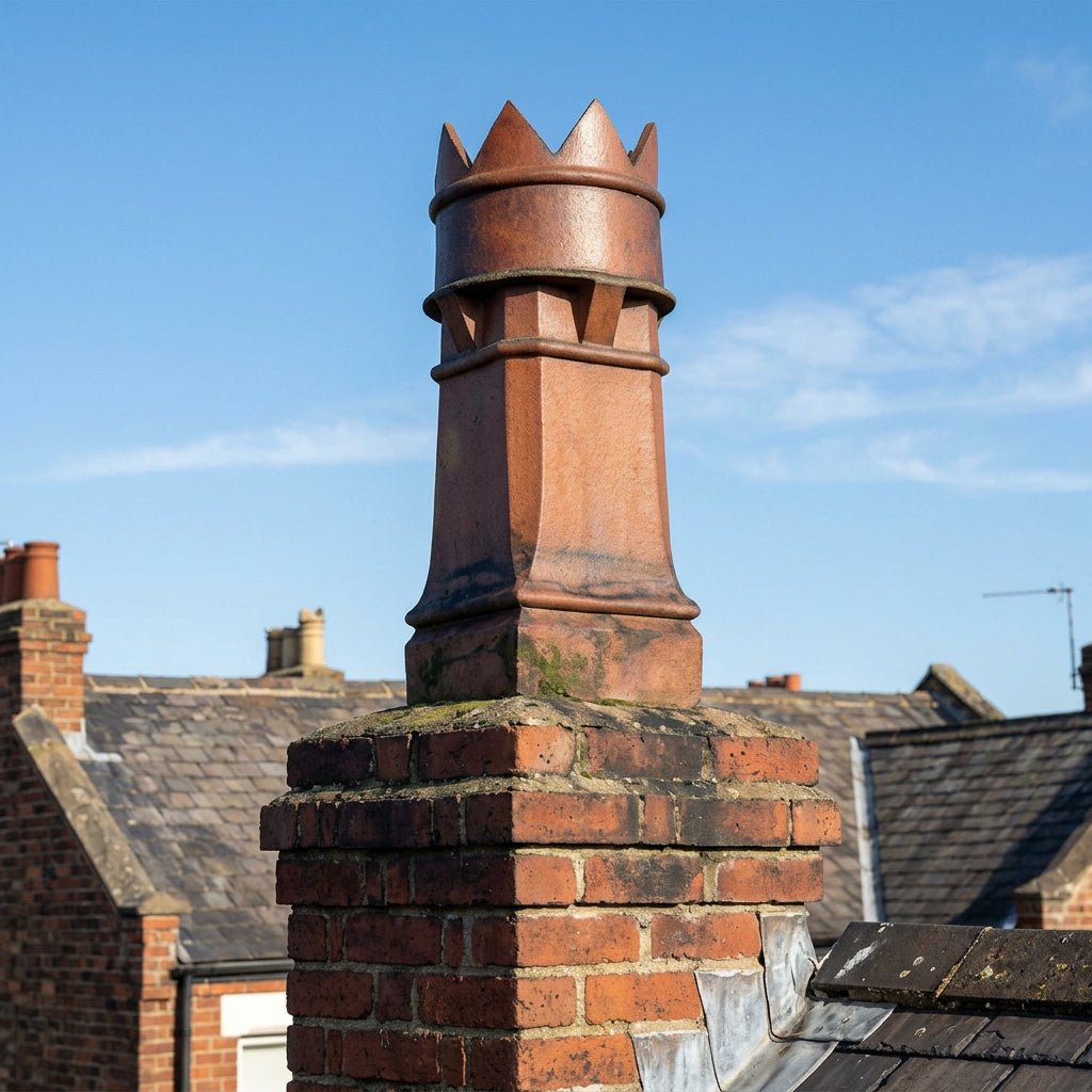 Large Salt Glazed Crown Chimney Pot