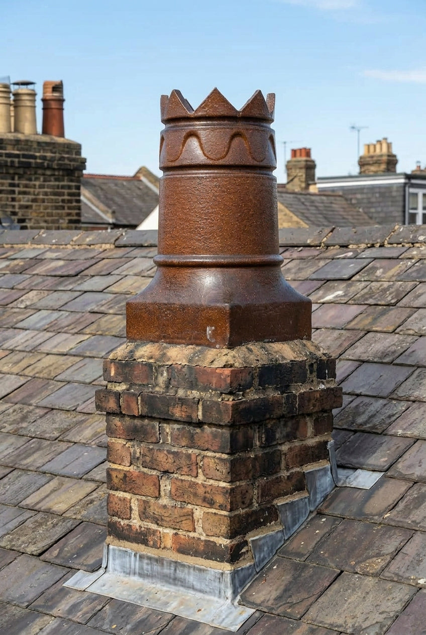 Small Salt Glazed Crown Chimney Pot