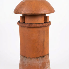 Small Terracotta Chimney Pot With Mushroom Caps