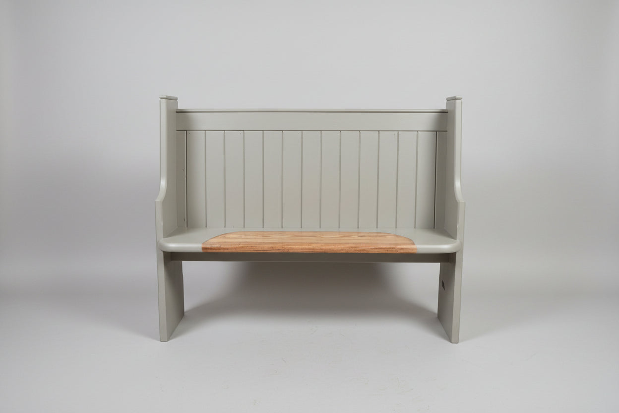 Edwardian Style Painted Pine Church Pew
