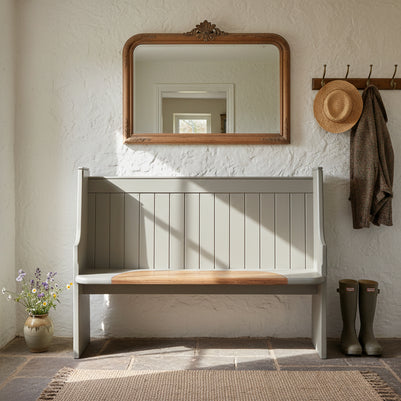 Edwardian Style Painted Pine Church Pew