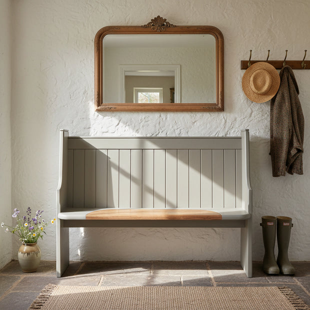 Edwardian Style Painted Pine Church Pew