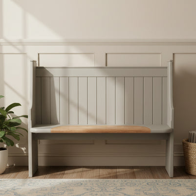 Edwardian Style Painted Pine Church Pew