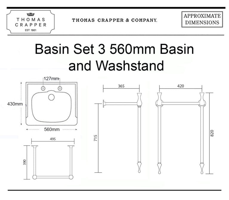 Marlborough Basin Set 635mm Basin and Washstand