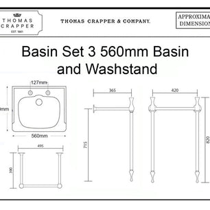 Marlborough Basin Set 635mm Basin and Washstand