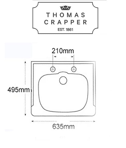 Marlborough Basin 3 tap holes Set 635mm