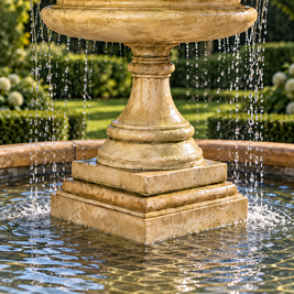 2 Tier Georgian Chalice Water Fountain 3.2m Pool Surround with underplinth
