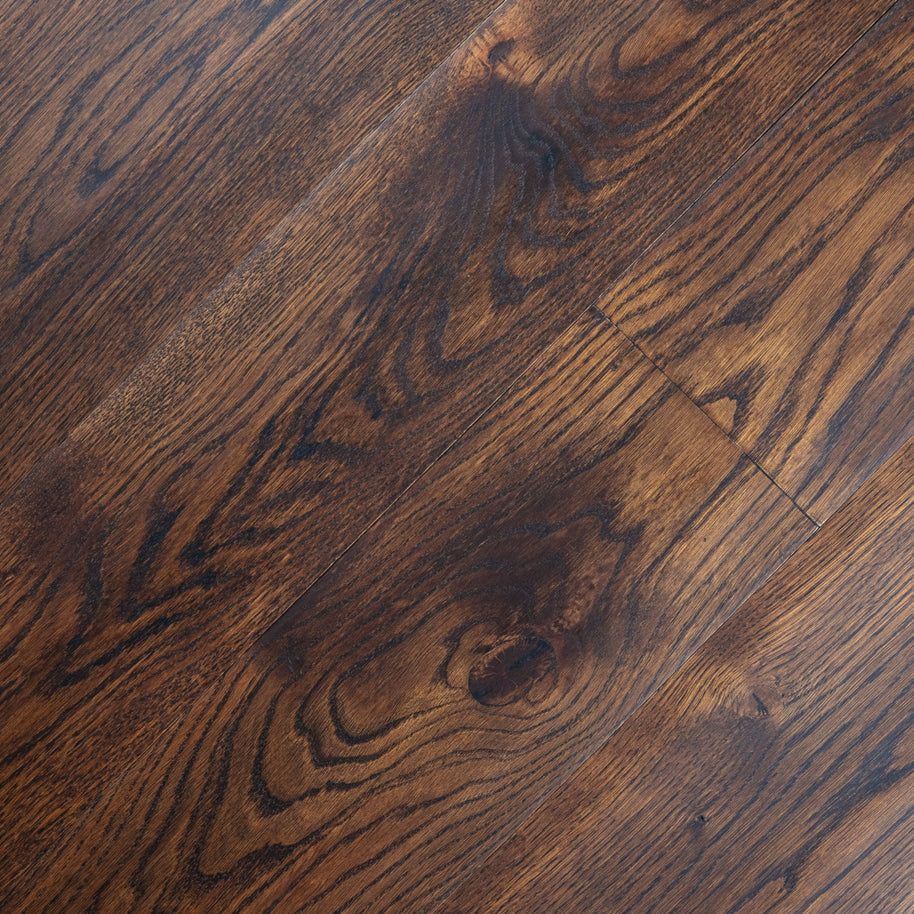 Pre Finished Contoured Cider Mill Dark Walnut Stained Oak