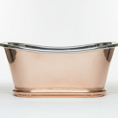 French Polished Copper Bateau Bath