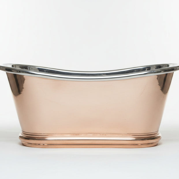 French Polished Copper Bateau Bath