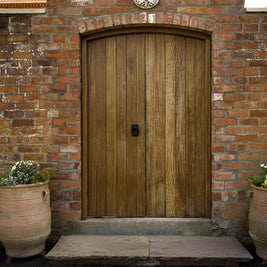Pair of Hand-Made Arched Court-Yard Doors & Frame