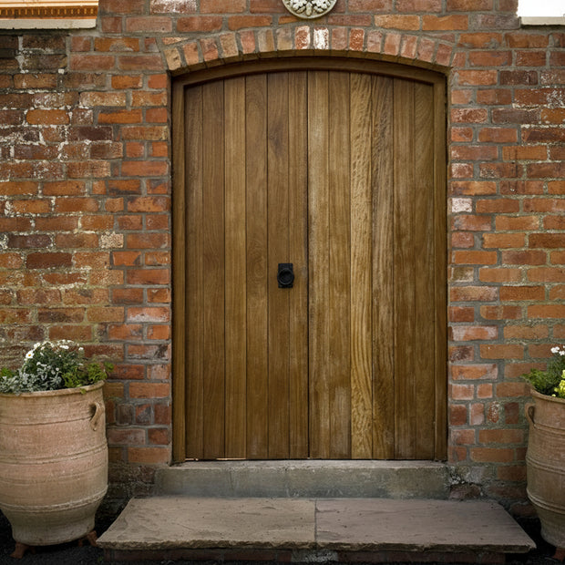 Pair of Hand-Made Arched Court-Yard Doors & Frame