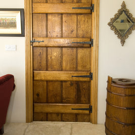 Braced And Beaded Cider Mill Door In Solid Oak