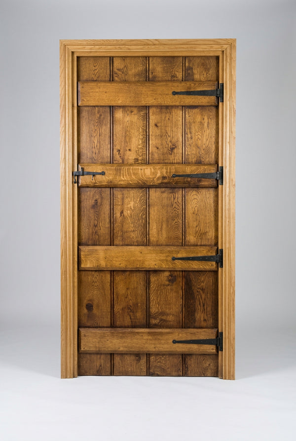 Braced And Beaded Cider Mill Door In Solid Oak