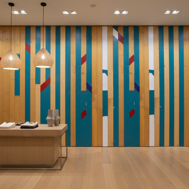 Mixed colour Maple strip cladding