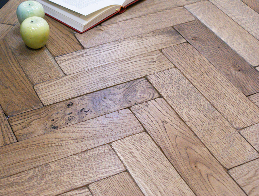 Wilsons pre-finished worn Lyon Oak Parquet – 24M2 Job Lot