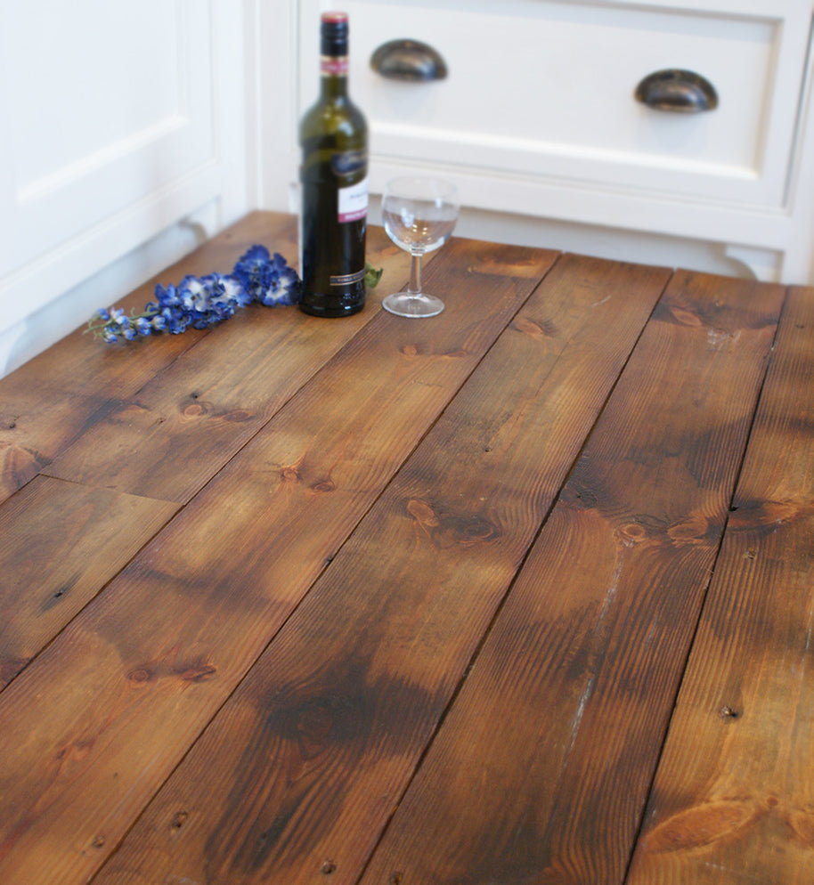 Salvaged Pilkington brushed pine plank flooring - (finish1)