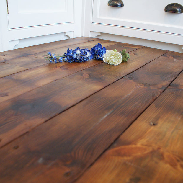 Salvaged Pilkington brushed pine plank flooring - (finish1)