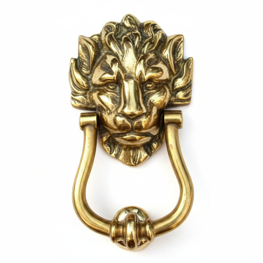Solid Brass Lion’s Head Door Knocker Smooth