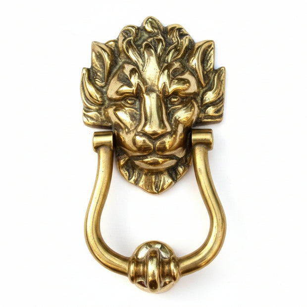 Solid Brass Lion’s Head Door Knocker Smooth