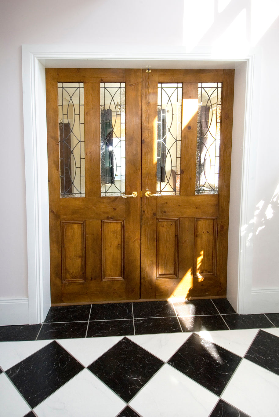 Traditional 4 Panel Reclaimed Pine Door Glazed