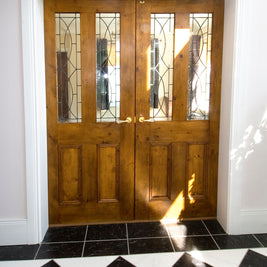 Traditional 4 Panel Reclaimed Pine Door Glazed