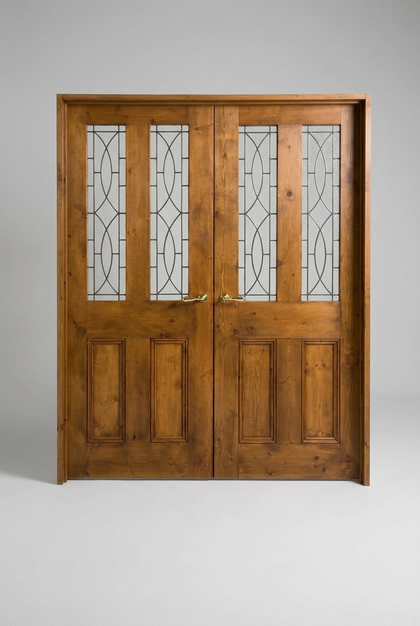Traditional 4 Panel Reclaimed Pine Door Glazed