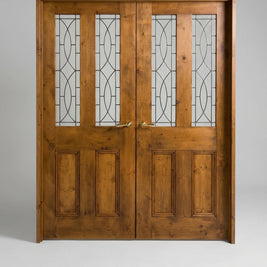 Traditional 4 Panel Reclaimed Pine Door Glazed