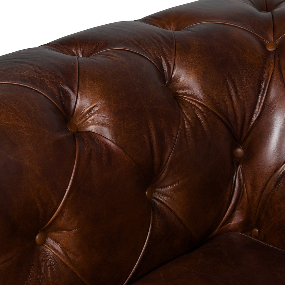 Vintage Leather 2 Seater Chesterfield