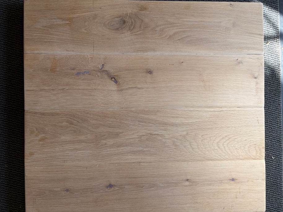 180 x 20mm Pillow Edged (short Lenths 1100mm approx.) Solid Filled Euro Oak Plank Rustic – 73.50M2 Job Lot