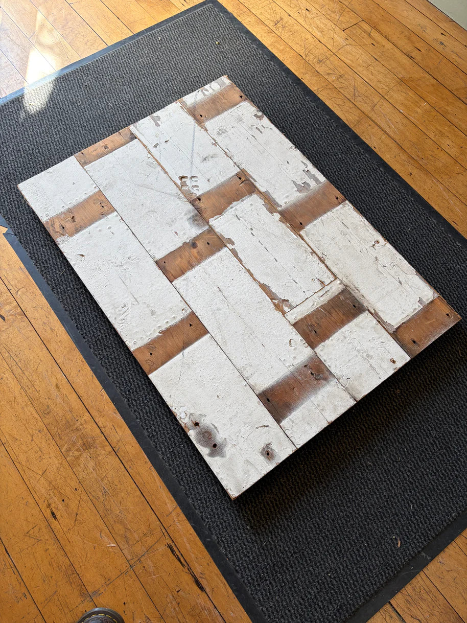 Reclaimed Derby industrial pine wall cladding