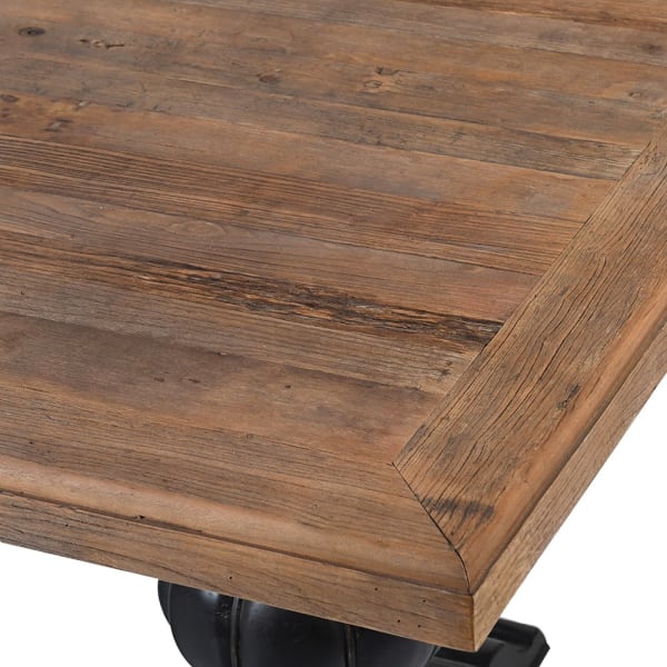 Reclaimed plank top rectangle dining table