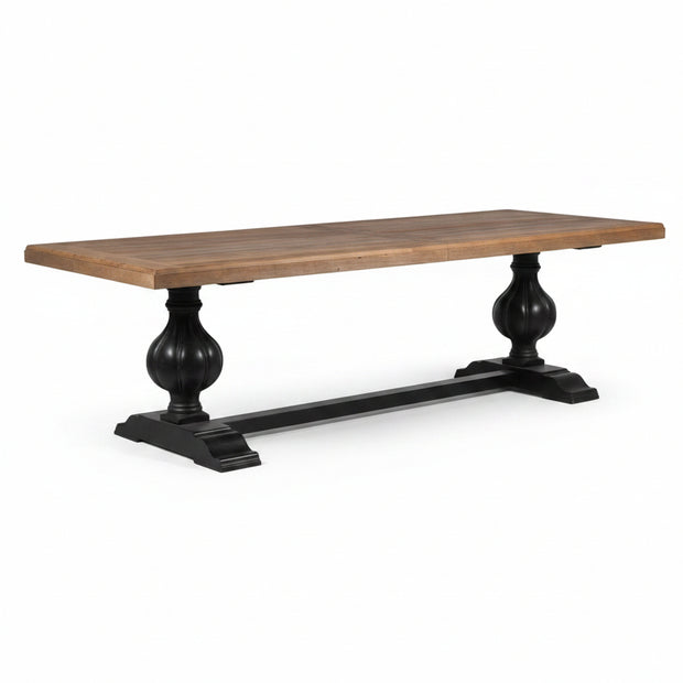 Reclaimed plank top rectangle dining table