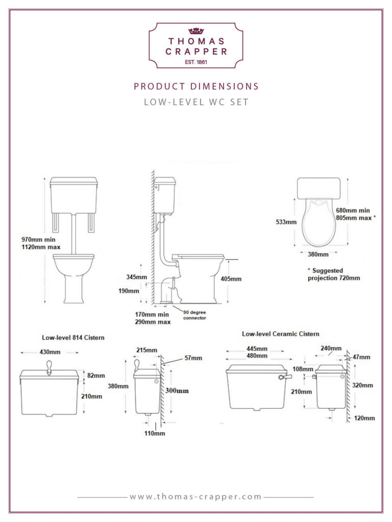 814 Cast Cistern Low-level WC Set