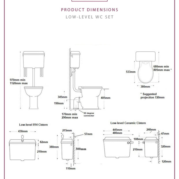 814 Cast Cistern Low-level WC Set