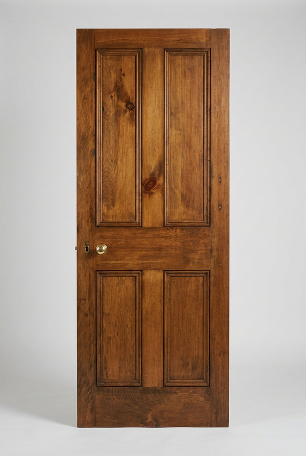 Traditional 4 Panel Reclaimed Pine Door – Toffee Brown Wax